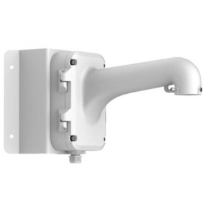 Suport montaj pe colt HikVision DS-1604ZJ-BOX-Corner, brat pentru camere speed dome, include doza de conexiuni (Junction Box), material aliaj de aluminiu si otel, culoare Hikvision White, instalare sigura la exterior