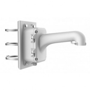 Suport stalp vertical HikVision DS-1604ZJ-BOX-POLE, montaj camere Speed Dome (PTZ), cutie de conexiuni integrata, material aliaj aluminiu si otel, culoare Platinum Gray, design robust, rezistenta la coroziune