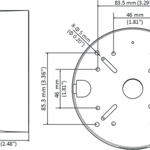 Suport tavan inclinat camera Hikvision DS-1240ZJ, inclinare la 15 grade, fabricat din aliaj de aluminiu, culoare alb (Hikvision White), montaj interior si exterior, rezistent la coroziune - Img 7