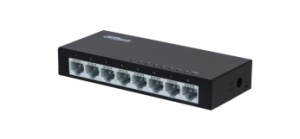 Switch Ethernet Dahua PFS3008-8ET, 8-porturi unmanaged adaptiv 10/100 Mbps, design compact si usor, multiple chipuri integrate pentru stabilitate, operare simpla plug & play, DH‑PFS3008‑8ET