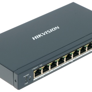 Switch Gigabit HikVision DS-3E0510HP-E Unmanaged, 6 porturi PoE, 2 porturi Hi-PoE (90W), 1 port Uplink RJ45, 1 port SFP, PoE Watchdog, izolare porturi, mod Extend 300m, protectie 6KV, fanless - Img 4