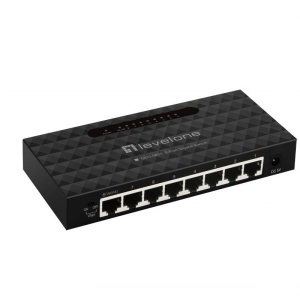 Switch Gigabit Level1 GEU-0821 Unmanaged, 8 porturi 10/100/1000Mbps, functie VLAN Isolation prin DIP-switch, suport 9K Jumbo Frames, eficienta IEEE 802.3az, arhitectura Store-and-Forward, montaj desktop sau perete - Img 2