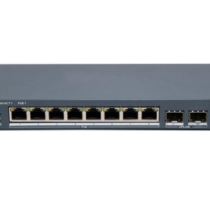 Switch Hikvision DS‑3E1510P‑EI/M‑8P2F Smart Managed, 8 porturi PoE Gigabit, 2 porturi fibra optica Gigabit, buget PoE 80W, VLAN 802.1Q, PoE watchdog, STP/RSTP, detectie cablu si protectie 6KV