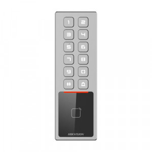 Terminal control acces IP Hikvision DS-K1T805MX, cititor carduri Mifare, tastatura PIN, capacitate 10.000 carduri, control prin Hik-Connect, configurare Web, protectie IP65 si IK08, carcasa metalica, design compact, culoare argintiu - Img 3