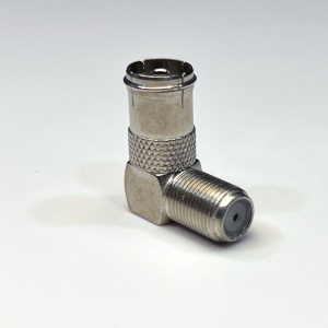 Adaptor coaxial unghiular 90 grade FC-020, mufa F mama la mufa TV mama, conector metalic argintiu, ideal pentru conexiuni in spatii inguste, montaj rapid prin infiletare, pachet 1 bucata - Img 5