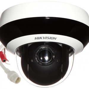 Camera de supraveghere IP Mini Dome PTZ 4X Outdoor 4MP Hikvision DS-2DE2A404IW-DE3/W(C0)(S6)(C), zoom motorizat