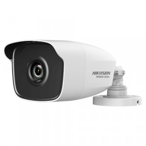 Camera supraveghere analogica HikVision HiWatch bullet 2MP HWT-B220-M(2.8mm), rezolutie Full HD 1080p, Smart IR distanta pana la 40m, 4 in 1 TVI/AHD/CVI/CVBS, protectie IP66, lentila fixa, senzor CMOS, carcasa complet metalica
