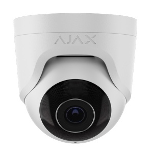 Camera supraveghere IP AJAX TurretCam 5MP 4mm White, IR 50m, True WDR, microfon digital G722, slot microSD 256GB, AI detectie miscare, alarma si scenarii, carcasa metalica IP65, alimentare 12VDC/PoE