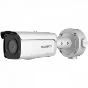 Camera supraveghere IP Bullet 5MP Hikvision DS-2CD3T56G2-ISU/SL2.8mm), AcuSense, DarkFighter, WDR 120 dB, H.265+, alerta luminoasa Strobe Light si audio, comunicare bidirectionala, clasificare om/vehicul, IP67