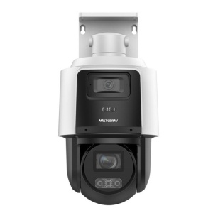 Camera supraveghere IP HikVision PTZ TandemVu 4MP+4MP DS-2SE3C404MWG-E/14(2.8mm, 2.8-12mm), vedere panoramica si detaliu, DarkFighter, zoom optic 4x, tehnologie AcuSense, WDR, protectie IP66, slot card, alimentare PoE+ / 12V DC
