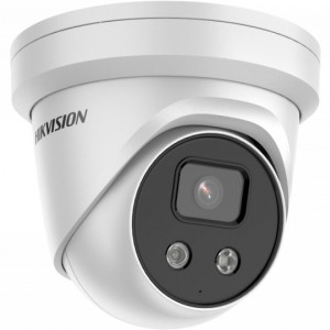 Camera supraveghere IP HikVision turret 5MP DS-2CD3356G2-ISU-SL AcuSense, DarkFighter, WDR 120dB, H.265+, alerta luminoasa stroboscopica si audio, comunicare bidirectionala, clasificare om/vehicul, IR 40m, IP67, slot card SD - Img 2