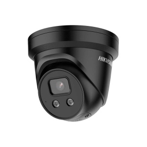Camera supraveghere IP HikVision turret 8 MP DS-2CD2386G2-ISU/SL(2.8mm)(C)(Black) AcuSense, Darkfighter low-light, strobe light si avertizare audio, H.265+, true WDR 120 dB, doua cai audio, IP67, ONVIF