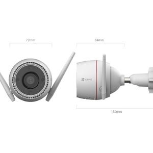 Camera supraveghere IP Wi-Fi Ezviz Bullet 4MP CS-H3c (4MP,2.8mm,color), Color Night Vision, IR 30m, lentila 2.8mm, IP67, detectie forma umana, slot card 512GB, ONVIF, Digital WDR, 3D DNR, compatibil Alexa si Google - Img 2