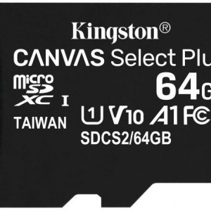 Card MicroSD Kingston 64GB Canvas Select plus SDCS2/64GBSP