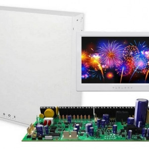 Centrala efractie adresabila Paradox Digiplex EVOHD(CT)+TM70(L), 192 zone, 8 partitii, include tastatura touchscreen TM70L, cutie metalica AWO152 cu transformator, 5 iesiri PGM pe placa, suport detectoare HD78/HD88, control acces