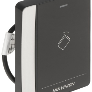 Cititor carduri acces HikVision Pro EM DS-K1102AE, frecventa 125KHz, protocoale RS-485 si Wiegand (W26/W34), functie tamper anti-sabotaj, beeper acustic incorporat, design modern, montaj aparent, protectie IP64 - Img 2