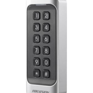 Cititor de carduri si tastatura Hikvision Pro DS-K1107AEK, frecventa 125KHz EM, procesor 32-bit, protocol RS-485, Wiegand W26/W34, OSDP, protectie antisabotaj, buzzer incorporat, functie Watchdog, upgrade online