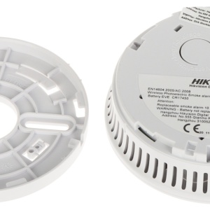 Detector de fum wireless Hikvision DS-PDSMK-S-WE, AX PRO, senzor fotoelectric, autonomie baterie 10 ani, sirena incorporata 85dB, certificare EN 14604, 868 MHz, configurare si alerte prin aplicatie - Img 2