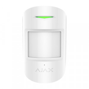 Detector miscare si spargere geam wireless Ajax CombiProtect Jeweller, distanta miscare 12m, distanta geam 9m, imunitate animale 20kg, DualTone, distanta 1200m, autonomie 5 ani, alb