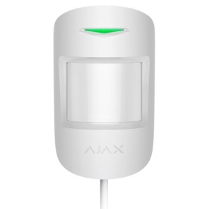 Detector PIR cablat interior Ajax Superior MotionProtect Fibra (White), distanta detectie 12m, imunitate animale 20kg, algoritm SmartDetect, comunicare criptata 2000m, alimentare 5-30V, grad protectie IP50