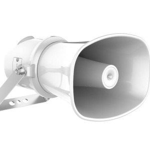 Difuzor IP Hikvision Horn 7W DS-QAZ1307G1T-E(C), retea Network, alimentare PoE, SIP Two-Way Audio, TTS speech synthesis, SPL maxim 121 dB, difuzare urgenta, linkare alarma, culoare alb, IP67