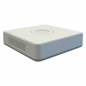 DVR 8 canale HikVision DS-7108HGHI-F1/N, rezolutie 1080p Lite, 5 in 1 (TVI/AHD/CVI/CVBS/IP), suporta pana la 10 camere IP, compresie H.264+, 1x HDD pana la 6TB, iesire HDMI si VGA, carcasa Mini 1U alba, acces aplicatie Hik-Connect