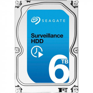 Hard disk 6TB Seagate Surveillance ST6000VX0001 pentru sisteme de securitate, format 3.5 inch, interfata SATA 3, 7200 RPM, buffer 128MB, optimizat pentru inregistrare video continua 24/7 si fiabilitate crescuta DVR