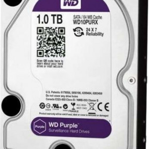 HDD Supraveghere Western Digital Purple 1TB WD10PURZ, 5400 RPM, 64MB Cache, interfata SATA III, tehnologie AllFrame, suporta pana la 64 camere HD, functionare 24/7, tehnologie CMR, format 3.5 inch - Img 3