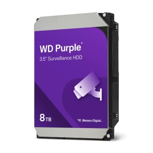 HDD Supraveghere Western Digital Purple 8TB WD85PURZ, 5640 RPM, 256MB Cache, interfata SATA III, tehnologie AllFrame, suporta pana la 64 camere HD, workload 180TB/an, tehnologie CMR, format 3.5 inch
