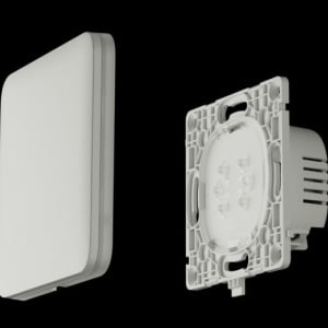 Intrerupator inteligent wireless AJAX LightSwitch 1-gang Jeweller (White), control prin aplicatie si automatizari, protocol radio securizat Jeweller, LED backlight, montaj incastrat, pentru iluminat interior - Img 2