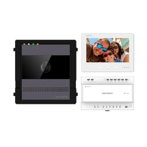 Kit videointerfon 2 fire Hikvision DS-KIS704EY/Aluminum, rezolutie HD 2MP, monitor touch 7 inch, post exterior metalic IP65 si IK08, control prin aplicatie, deblocare distanta, instalare Plug & Play, argintiu - Img 4