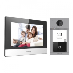 Kit Videointerfon IP HikVision pentru o familie cu Wi-Fi DS-KIS604-S(C)