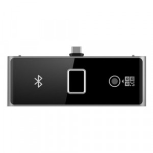 Modul periferic Hikvision DS-KAB673-FBQR pentru seria DS-K1T673, cititor amprenta, coduri QR, Bluetooth si coduri de bare, instalare facila, dimensiuni compacte, securitate sporita, accesoriu terminal facial