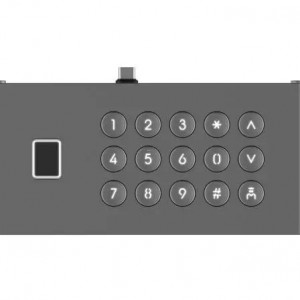 Modul tastatura si amprenta HikVision DS-KDM9633-FKP pentru post exterior seria KD9633, capacitate 5000 amprente, iluminare spate taste, protectie IP65 si IK07, acces biometric si cod PIN, montaj modular