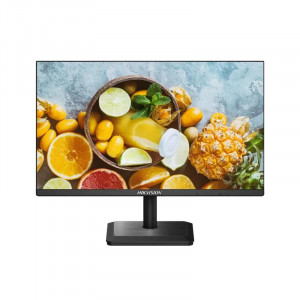 Monitor profesional FHD HikVision LED 23.8 inch DS-D5024FC-C, Rezolutie 1920x1080, Rama ultra-subtire pe 3 laturi, Unghi vizualizare 178 grade, Tehnologie Low Blue Light, Difuzoare integrate, Porturi HDMI VGA, Suport VESA - Img 1
