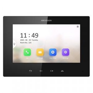 Post interior videointerfon Hikvision IP 7 inch DS-KH6220-LE1, ecran color non-touch, rezolutie 1024 x 600, alimentare PoE standard, vizualizare camere IP si post exterior, butoane fizice, design slim, configurare LAN - Img 3