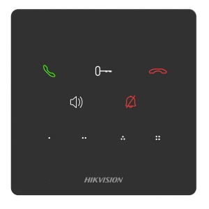 Post interior videointerfon IP Hikvision DS-KH6000-E1, fara ecran, 4 butoane tactile configurabile, alimentare PoE standard, microfon si difuzor incorporate, indicator LED stare, montaj pe perete, design compact si economic - Img 2