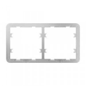 Rama dubla Ajax Frame (2 seats) pentru intrerupatoare LightSwitch si prize smart Outlet, compatibila cu module SideButton si SideCover, design minimalist slim, instalare interior, culoare alb (White)