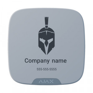 Set 10 fete detasabile Ajax Brandplate pentru sirena StreetSiren DoubleDeck, personalizabile cu logo si contact, plastic rezistent, montaj rapid cu surub, culori Alb/Negru
