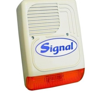Sirena exterior optoacustica PS 128 LED, 128 dB, alimentare autonoma, carcasa dubla policarbonat + metal contra taiere cabluri/smulgere, 7 tonuri alarma selectabile, 2 intrari comanda independente, comanda universala pozitiva/negativa, accepta acumulator