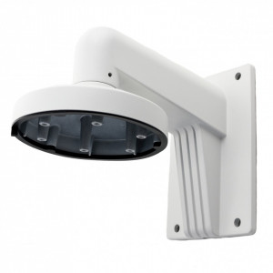 Suport de perete HikVision DS-1273ZJ-140, montaj camere tip Dome, material aliaj de aluminiu, orificiu trecere cabluri, tratament anticoroziv, instalare usoara, design ergonomic, stabilitate ridicata, finisaj alb