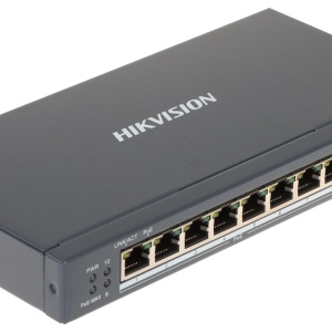 Switch Gigabit HikVision Smart Managed DS-3E1510P-SI, 8 porturi PoE (30W/port), 2 porturi SFP fibra optica, PoE Watchdog, mod Extend 300m, protectie 6KV, management L2 (VLAN/STP), carcasa metalica - Img 4