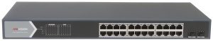 Switch Gigabit HikVision Smart Managed DS-3E1526P-SI, 24 porturi PoE (30W/port), 2 porturi SFP fibra optica, PoE Watchdog, mod Extend 300m, protectie 6KV, management L2 (VLAN/STP), vizualizare topologie retea - Img 3
