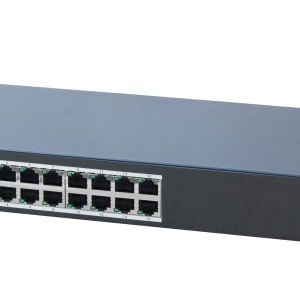 Switch HikVision DS‑3E0516R‑O, 16× Gigabit RJ45 10/100/1000 Mbps, rack‑mount, plug‑and‑play, metal, 32 Gbps switching, ideal pentru SOHO/office