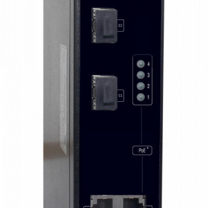 Switch industrial Hi-PoE HikVision DS-3T0306HP, 4 porturi Fast Ethernet PoE, 1 port Gigabit RJ45, 1 port SFP, Port 1 Hi-PoE 90W, protectie 6KV, operare -40...+75 grade C, montaj pe sina DIN, transmisie 300m