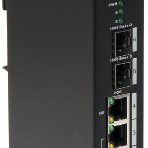 Switch industrial PoE Dahua 4 porturi DH-PFS3206-4P-96, Layer 2 unmanaged, suporta standarde IEEE802.3af/at si Hi-PoE, capacitate MAC 8K, cascada prin port SFP, design industrial pentru temperaturi extreme, putere totala 96W - Img 3