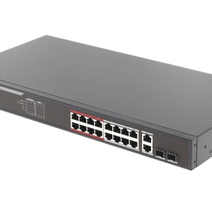 Switch PoE HikVision Smart Managed DS-3E1318P-EI, 16 porturi Fast Ethernet PoE (230W), 2 porturi Gigabit Combo, PoE Watchdog, mod Extend 300m, protectie 6KV, management L2 (VLAN/STP), detectie erori cablu - Img 6