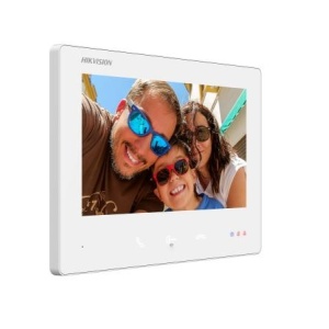 Videointerfon 2 fire Hikvision DS-KH7300EY-TE2/White, ecran touch 7 inch HD, 3 butoane fizice, configurare Rotary Switch, Plug & Play, vizualizare live, deschidere automata, Floor Call, culoare alb - Img 2