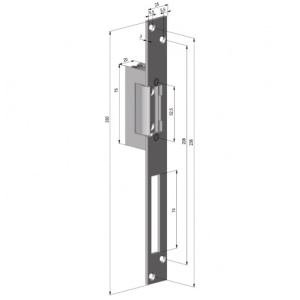 Yala electromagnetica Fail Secure ASSA ABLOY YB17-12D-LH, alimentare 12Vcc, consum redus 230mA, functie memorie mecanica, include placa de montaj lunga, reversibila, ideala pentru sisteme de control acces si interfonie