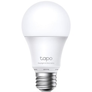 Bec LED inteligent TP‑Link Tapo L520E Wi‑Fi E27, 7.8W (echivalent 60W), lumina naturala 4000K, reglare intensitate, presetari si programare, control vocal Alexa/Google, mod Away, control de la distanta prin aplicatie, clasa energetica E
